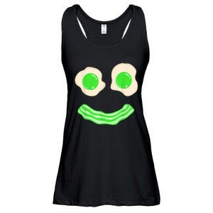 Green Eggs and Bacon Ham Smile Face Brunch Breakfast Costume Ladies Essential Flowy Tank