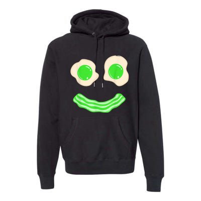 Green Eggs and Bacon Ham Smile Face Brunch Breakfast Costume Premium Hoodie