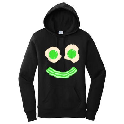 Green Eggs and Bacon Ham Smile Face Brunch Breakfast Costume Women's Pullover Hoodie