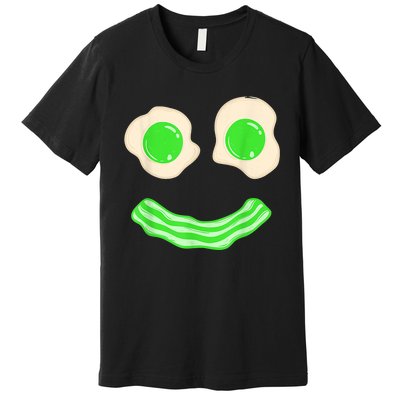 Green Eggs and Bacon Ham Smile Face Brunch Breakfast Costume Premium T-Shirt