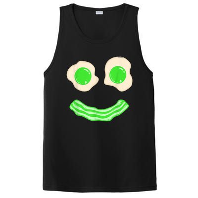 Green Eggs and Bacon Ham Smile Face Brunch Breakfast Costume PosiCharge Competitor Tank