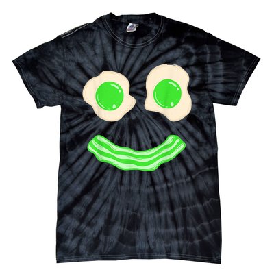 Green Eggs and Bacon Ham Smile Face Brunch Breakfast Costume Tie-Dye T-Shirt