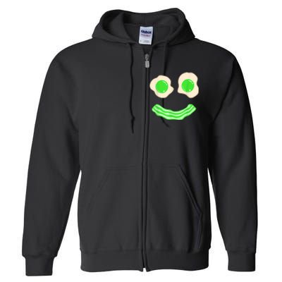 Green Eggs and Bacon Ham Smile Face Brunch Breakfast Costume Full Zip Hoodie