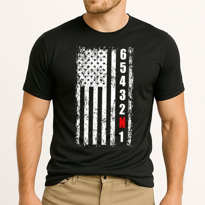Gear Shift Racing Flag Neutral Cooling Performance Crew T-Shirt