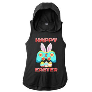 Gamer Easter Bunny Controller Easter Day Ladies PosiCharge Tri-Blend Wicking Draft Hoodie Tank