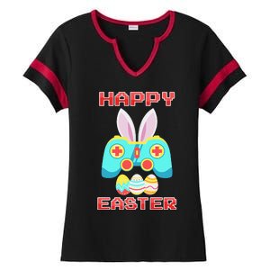 Gamer Easter Bunny Controller Easter Day Ladies Halftime Notch Neck Tee