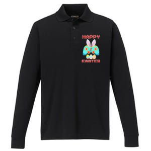 Gamer Easter Bunny Controller Easter Day Performance Long Sleeve Polo