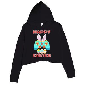 Gamer Easter Bunny Controller Easter Day Crop Fleece Hoodie