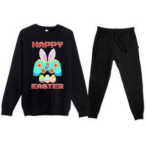 Gamer Easter Bunny Controller Easter Day Premium Crewneck Sweatsuit Set