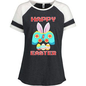 Gamer Easter Bunny Controller Easter Day Enza Ladies Jersey Colorblock Tee