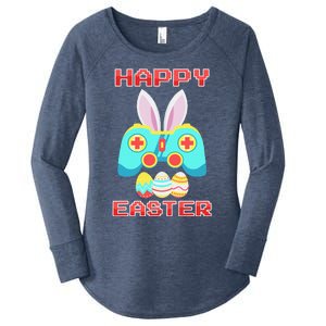 Gamer Easter Bunny Controller Easter Day Women's Perfect Tri Tunic Long Sleeve Shirt