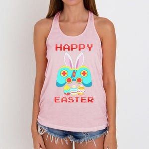 Gamer Easter Bunny Controller Easter Day Women's Knotted Racerback Tank