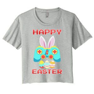 Gamer Easter Bunny Controller Easter Day Women's Crop Top Tee