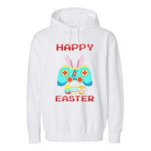 Gamer Easter Bunny Controller Easter Day Garment-Dyed Fleece Hoodie