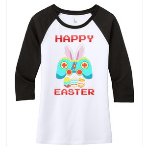 Gamer Easter Bunny Controller Easter Day Women's Tri-Blend 3/4-Sleeve Raglan Shirt