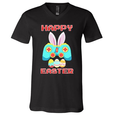 Gamer Easter Bunny Controller Easter Day V-Neck T-Shirt