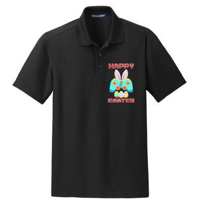 Gamer Easter Bunny Controller Easter Day Dry Zone Grid Polo