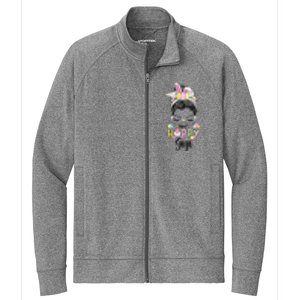 Grandmother Easter Bunny Gigi happy Easter Day Stretch Full-Zip Cadet Jacket