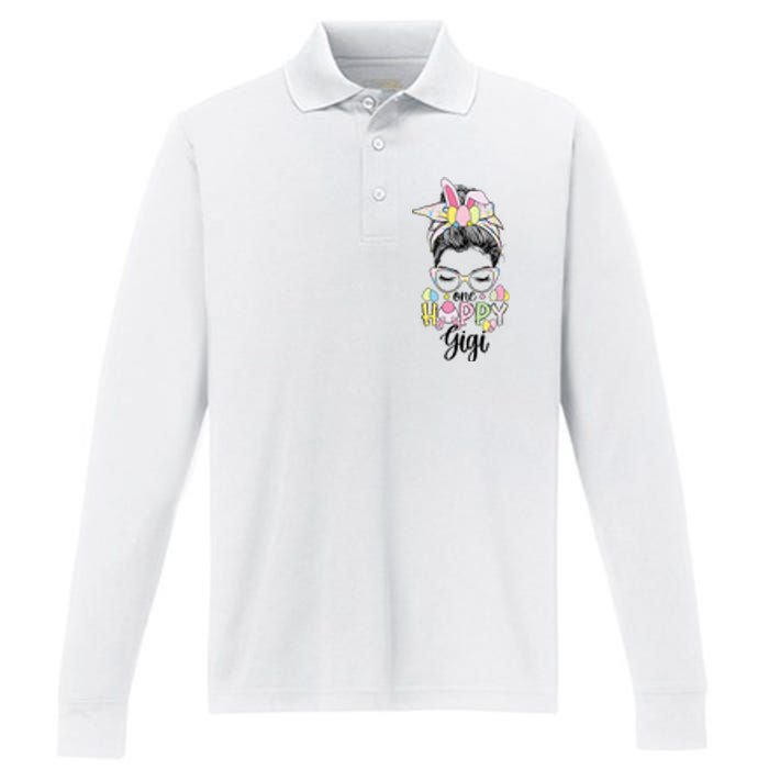 Grandmother Easter Bunny Gigi happy Easter Day Performance Long Sleeve Polo