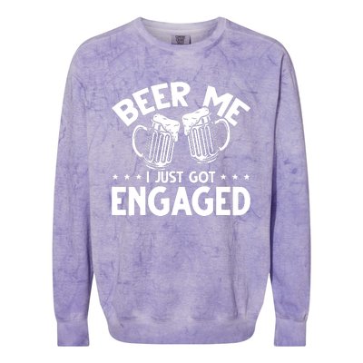 Got Engaged Beer Me Colorblast Crewneck Sweatshirt