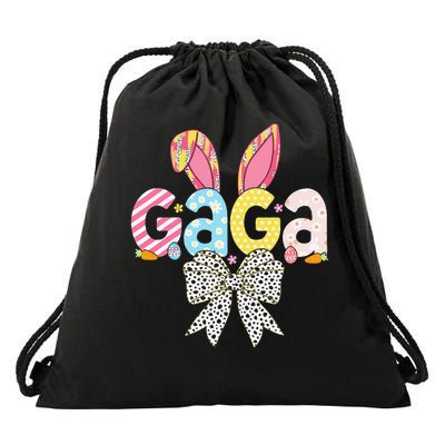 Gaga Easter Bunny Coquette Bow Women Happy Easter Day Drawstring Bag