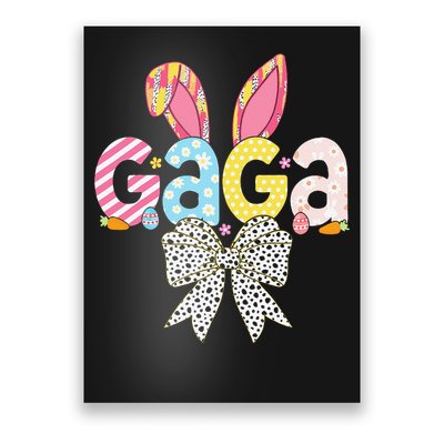 Gaga Easter Bunny Coquette Bow Women Happy Easter Day Poster