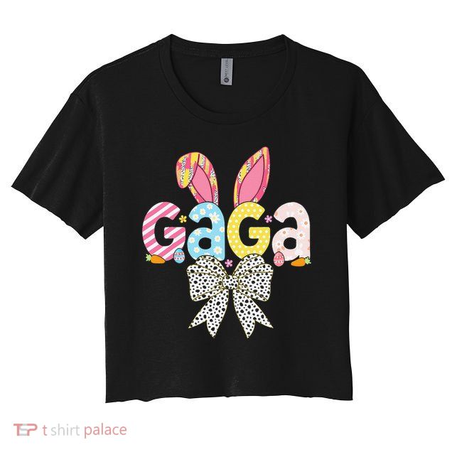 Gaga Easter Bunny Coquette Bow Women Happy Easter Day Crop Top