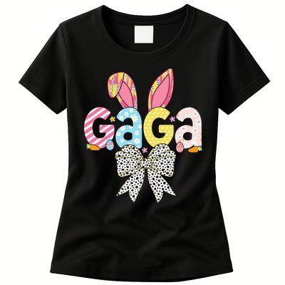 Gaga Easter Bunny Coquette Bow Women Happy Easter Day Womens T-Shirt