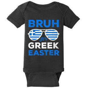 Greek Easter Bruh Funny Retro Sunglasses Greek Easter Baby Bodysuit