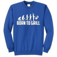 Grilling Evolution Born To Grill Funny Grillfather Bbq Gift Sweatshirt