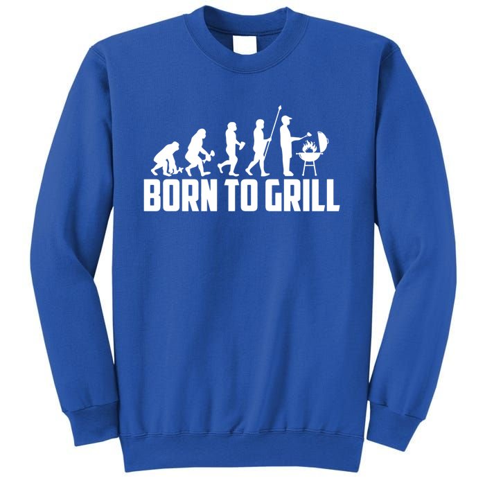 Grilling Evolution Born To Grill Funny Grillfather Bbq Gift Sweatshirt