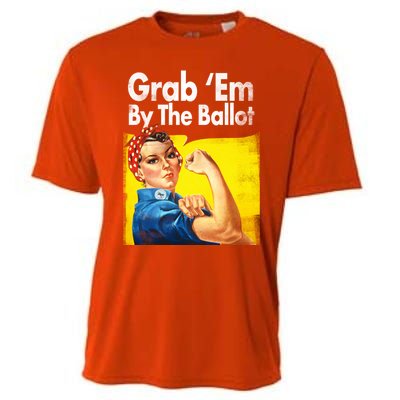 Grab Em By The Ballot Rosie The Riveter 2020 Liberal Voter Funny Gift Cooling Performance Crew T-Shirt