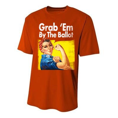 Grab Em By The Ballot Rosie The Riveter 2020 Liberal Voter Funny Gift Performance Sprint T-Shirt