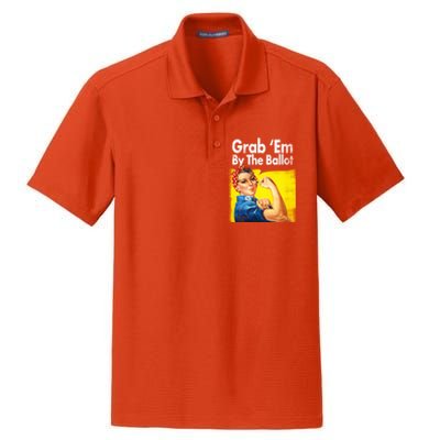 Grab Em By The Ballot Rosie The Riveter 2020 Liberal Voter Funny Gift Dry Zone Grid Polo