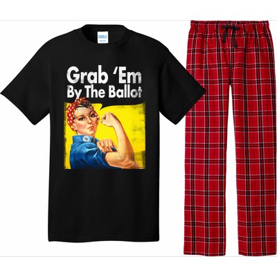 Grab Em By The Ballot Rosie The Riveter 2020 Liberal Voter Funny Gift Pajama Set