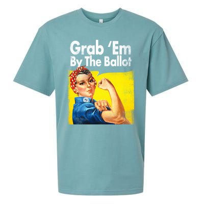 Grab Em By The Ballot Rosie The Riveter 2020 Liberal Voter Funny Gift Sueded Cloud Jersey T-Shirt