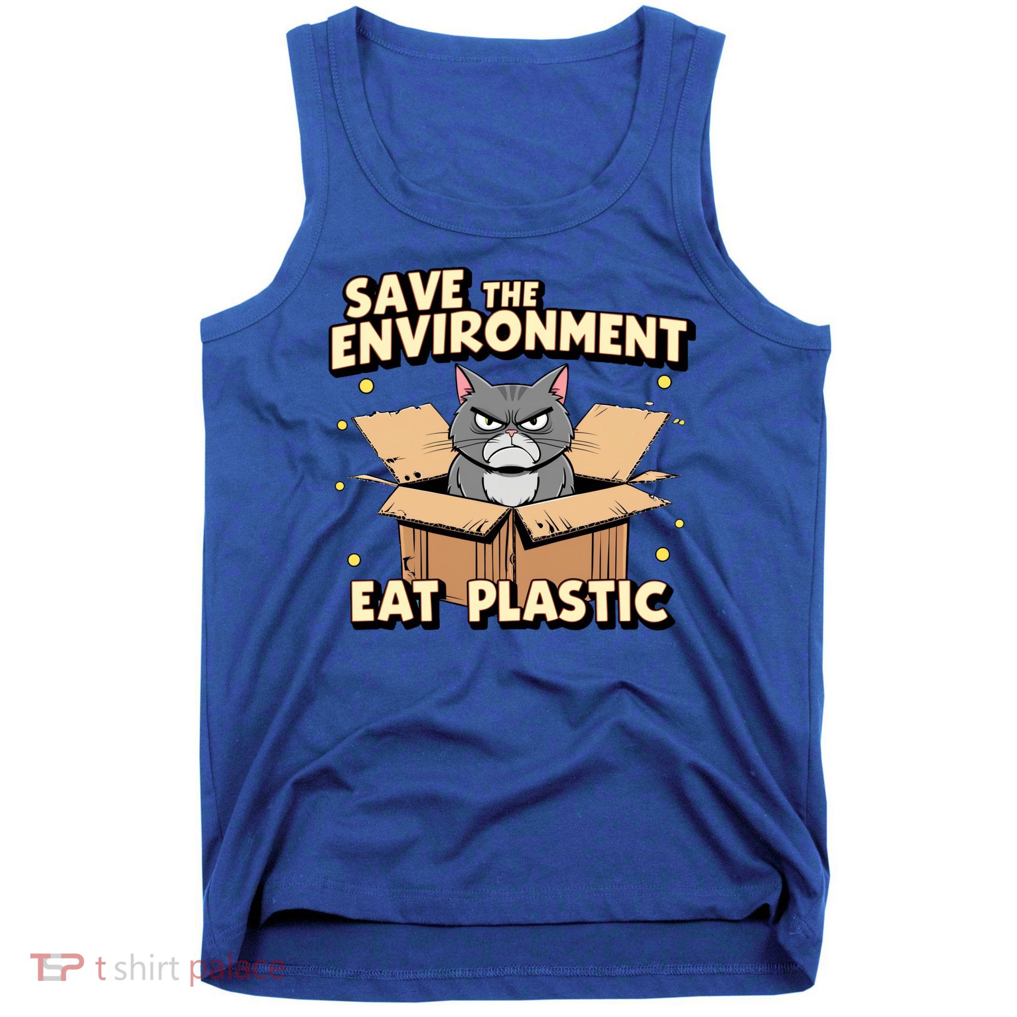 Grumpy Eco Cat – Eat Plastic Tank Top