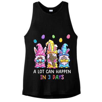 Gnome Easter Christian A Lot Can Happen In 3 Days Leopard Ladies PosiCharge Tri-Blend Wicking Tank