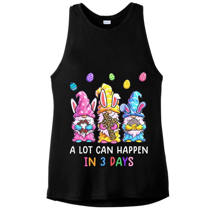 Gnome Easter Christian A Lot Can Happen In 3 Days Leopard Ladies PosiCharge Tri-Blend Wicking Tank