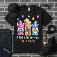 Gnome Easter Christian A Lot Can Happen In 3 Days Leopard Tall T-Shirt