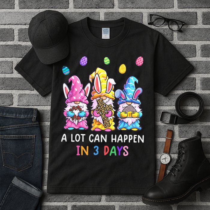 Gnome Easter Christian A Lot Can Happen In 3 Days Leopard Tall T-Shirt