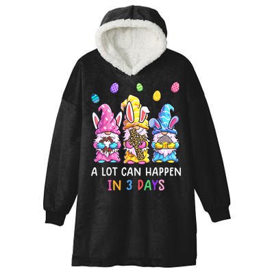 Gnome Easter Christian A Lot Can Happen In 3 Days Leopard Hooded Wearable Blanket