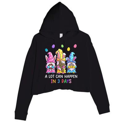 Gnome Easter Christian A Lot Can Happen In 3 Days Leopard Crop Fleece Hoodie