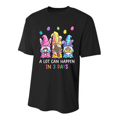 Gnome Easter Christian A Lot Can Happen In 3 Days Leopard Youth Performance Sprint T-Shirt