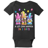 Gnome Easter Christian A Lot Can Happen In 3 Days Leopard Baby Bodysuit