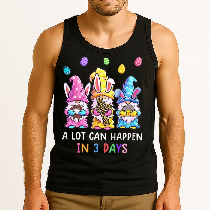 Gnome Easter Christian A Lot Can Happen In 3 Days Leopard Tank Top