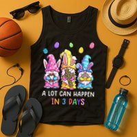 Gnome Easter Christian A Lot Can Happen In 3 Days Leopard Tank Top