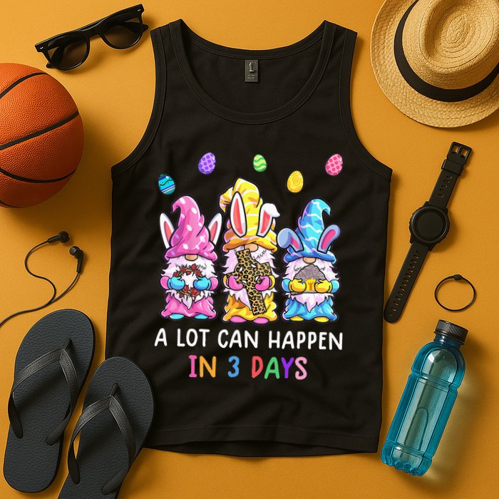 Gnome Easter Christian A Lot Can Happen In 3 Days Leopard Tank Top