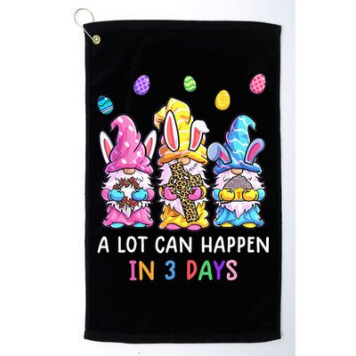Gnome Easter Christian A Lot Can Happen In 3 Days Leopard Golf Towel