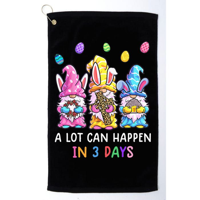 Gnome Easter Christian A Lot Can Happen In 3 Days Leopard Golf Towel